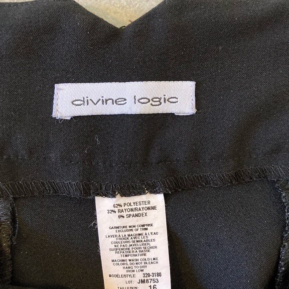 EUC Divine Logic Black Straight Leg Dress Pants Size 16 - Picture 4 of 4